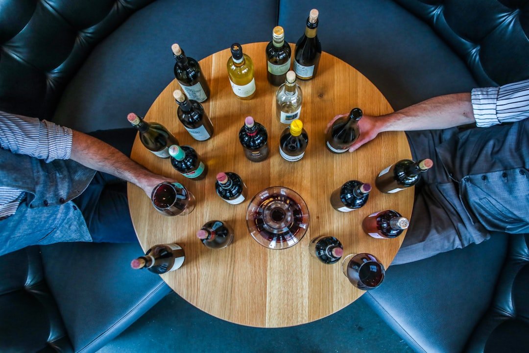 Table at a wine tasting event